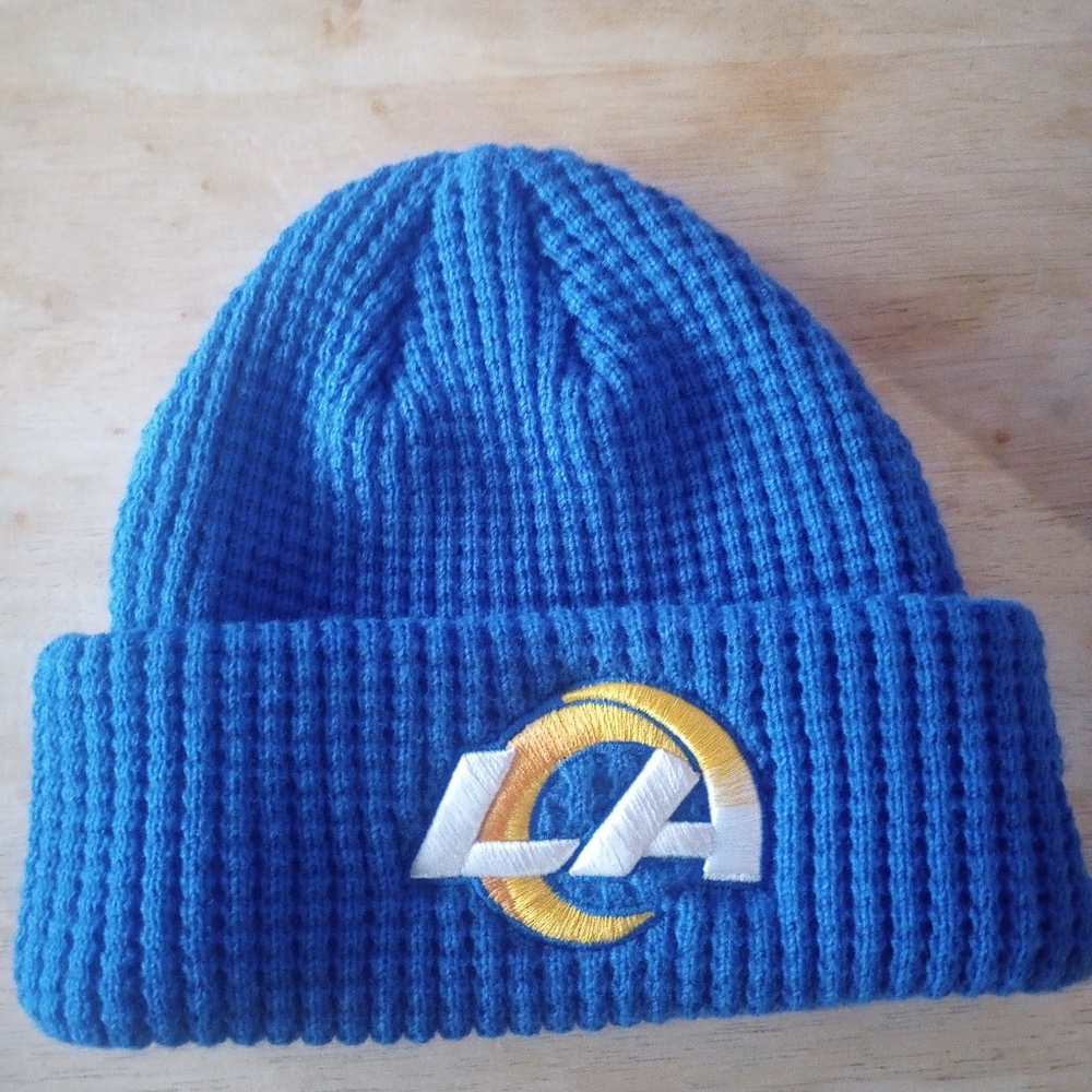LA Rams Blue Waffle Knit Beanie
